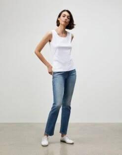 Cotton Rib Scoop Neck Tank -Chic Daily Fashion mta46r j548 white full