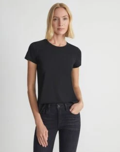 Cotton Jersey Modern Tee -Chic Daily Fashion mtab2r j807 black