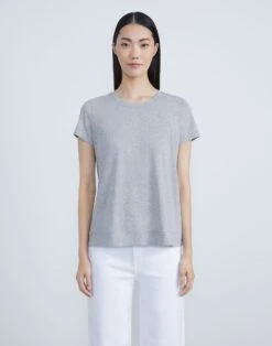 Cotton Jersey Modern Tee -Chic Daily Fashion mtab2r j807 grey melange