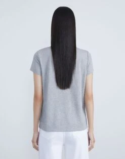 Cotton Jersey Modern Tee -Chic Daily Fashion mtab2r j807 grey melange back