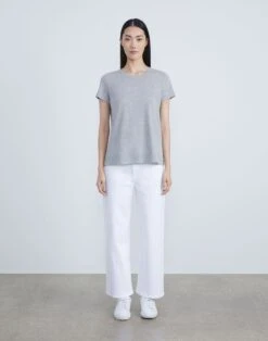 Cotton Jersey Modern Tee -Chic Daily Fashion mtab2r j807 grey melange full