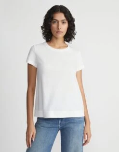 Cotton Jersey Modern Tee -Chic Daily Fashion mtab2r j807 white