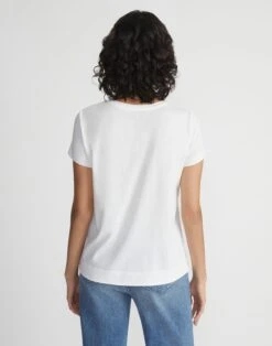 Cotton Jersey Modern Tee -Chic Daily Fashion mtab2r j807 white back