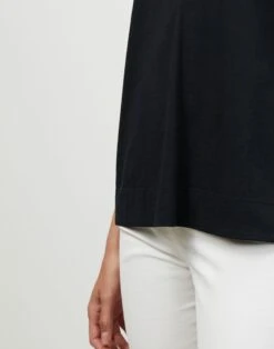 Cotton Jersey Modern V-Neck Tee -Chic Daily Fashion mtaf9r j807 black detail2