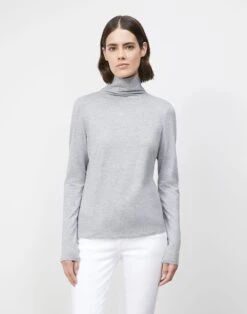 Nouveau Jersey Turtleneck -Chic Daily Fashion mtam1r j938 nickel melange
