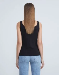 Mesh Jersey Scoop Neck Tank -Chic Daily Fashion mtap4r j397 black back