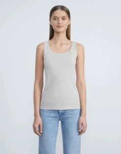 Mesh Jersey Scoop Neck Tank -Chic Daily Fashion mtap4r j397 khaki