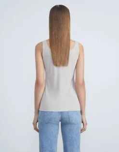 Mesh Jersey Scoop Neck Tank -Chic Daily Fashion mtap4r j397 khaki back