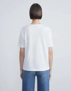 Linen-Cotton Jersey V-Neck Tee -Chic Daily Fashion mtap8r j965 white back