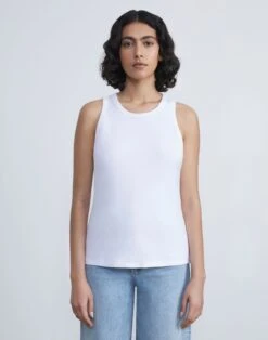 Cotton Rib Racerback Tank -Chic Daily Fashion mtar6r j548 white