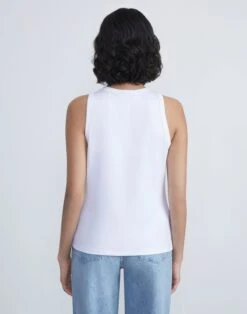 Cotton Rib Racerback Tank -Chic Daily Fashion mtar6r j548 white back