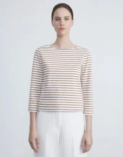 Breton Stripe Cotton Jersey Shirt 12 Breton Stripe Cotton Jersey Shirt -Chic Daily Fashion mtas7r j934 dune multi