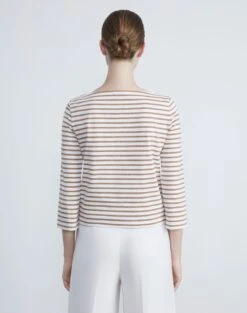 Breton Stripe Cotton Jersey Shirt 13 Breton Stripe Cotton Jersey Shirt -Chic Daily Fashion mtas7r j934 dune multi back