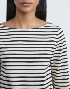 Breton Stripe Cotton Jersey Shirt 18 Breton Stripe Cotton Jersey Shirt -Chic Daily Fashion mtas7r j934 midnight blue multi detail