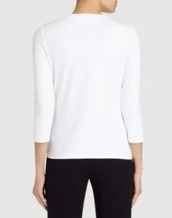 Cotton Rib V-Neck T-Shirt -Chic Daily Fashion mtc74r j548 white back