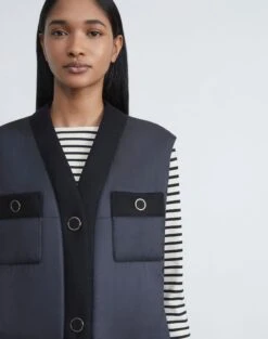 Regenerated Poly Tech Quilted Vest 11 Regenerated Poly Tech Quilted Vest -Chic Daily Fashion mv479r 1q62 black detail