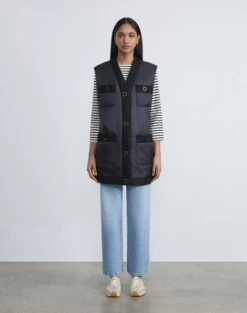 Regenerated Poly Tech Quilted Vest 9 Regenerated Poly Tech Quilted Vest -Chic Daily Fashion mv479r 1q62 black full