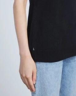 Cashmere Loose Stitch Tank -Chic Daily Fashion mwaz5r kc04 black detail2