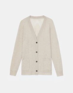 Cashmere Loose Stitch Button-Front Cardigan