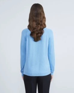Matte Crepe Raglan Sleeve Turtleneck -Chic Daily Fashion mwbg6r kv15 cool blue back