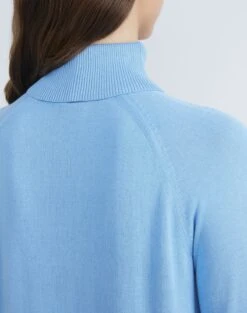 Matte Crepe Raglan Sleeve Turtleneck -Chic Daily Fashion mwbg6r kv15 cool blue detail2