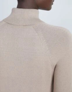 Matte Crepe Raglan Sleeve Turtleneck -Chic Daily Fashion mwbg6r kv15 taupe detail2