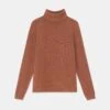 Matte Crepe Turtleneck Sweater