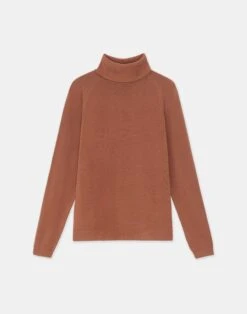 Matte Crepe Turtleneck Sweater