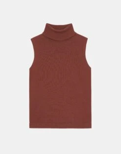 Matte Crepe Turtleneck Shell -Chic Daily Fashion mwbg9r kv15 amber brown flat