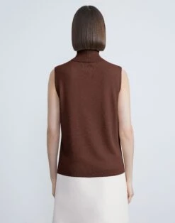 Matte Crepe Turtleneck Shell -Chic Daily Fashion mwbg9r kv15 copper dust back