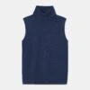 Matte Crepe Sleeveless Turtleneck Sweater