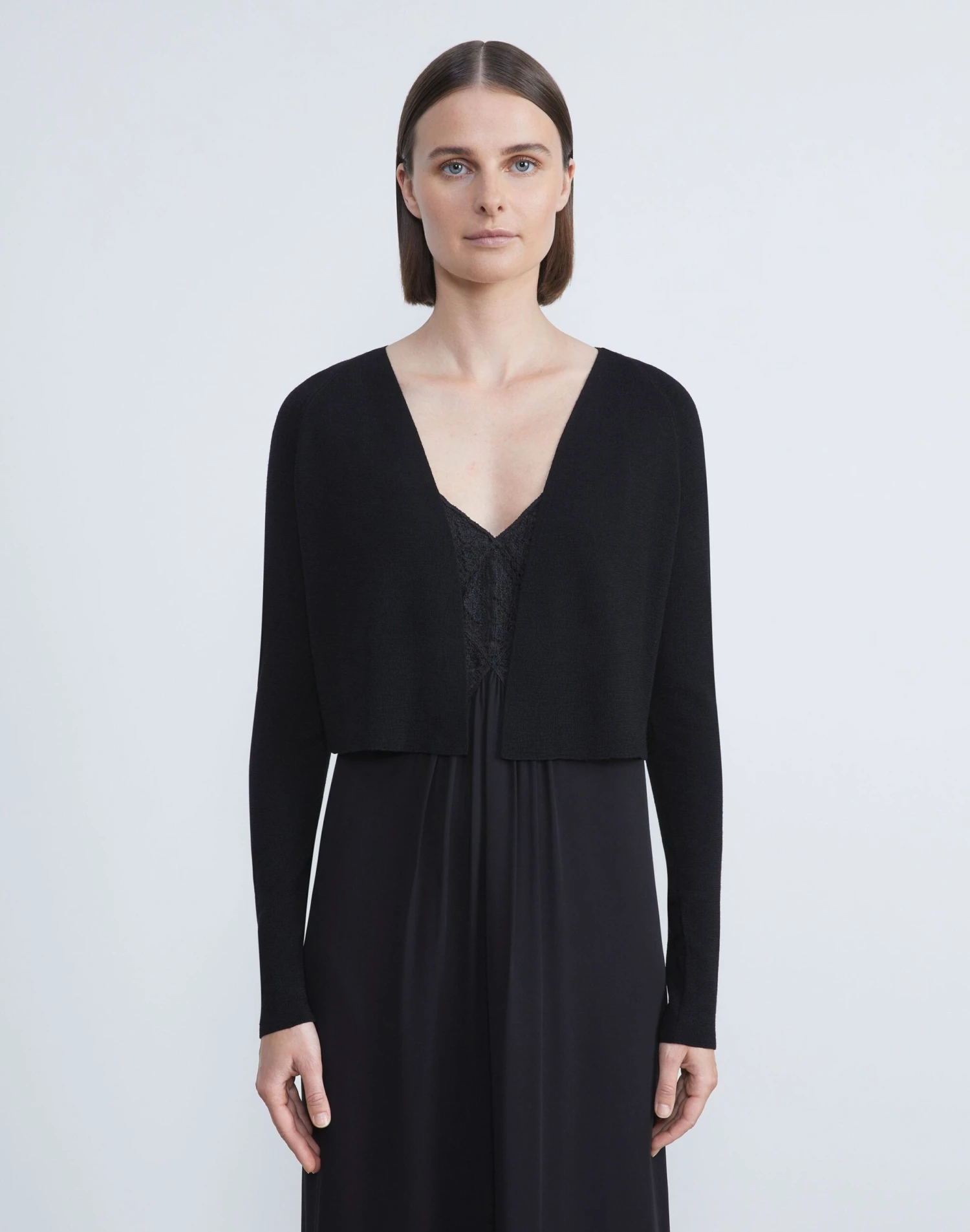 Responsible Fine Gauge Merino Open-Front Cropped Cardigan 3 Responsible Fine Gauge Merino Open-Front Cropped Cardigan - Image 3