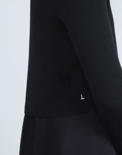 Responsible Fine Gauge Merino Open-Front Cropped Cardigan 14 Responsible Fine Gauge Merino Open-Front Cropped Cardigan -Chic Daily Fashion mwbm5r km02 black detail2