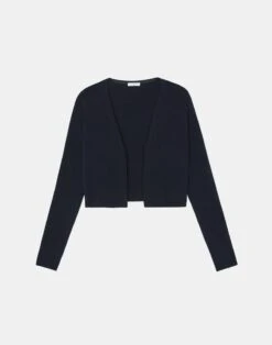 Responsible Fine Gauge Merino Open-Front Cropped Cardigan 15 Responsible Fine Gauge Merino Open-Front Cropped Cardigan -Chic Daily Fashion mwbm5r km02 navy flat
