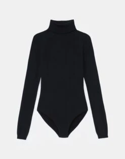 Matte Crepe Raglan Sleeve Turtleneck Bodysuit