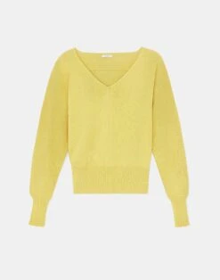 Cotton-Silk Tape Wide V-Neck Dolman Sweater -Chic Daily Fashion mwbs9r kk96 bright citrine flat