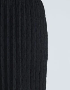 Sheer Metallic Origami Pleat Midi Skirt -Chic Daily Fashion mwby5r kp20 black detail2