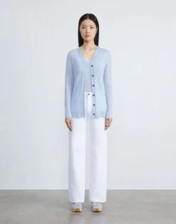 Fine Gauge Cashmere Camisole -Chic Daily Fashion mwcb7r kc61 aerial blue full