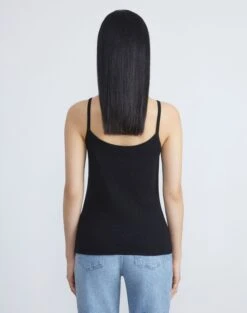 Fine Gauge Cashmere Camisole -Chic Daily Fashion mwcb7r kc61 black back