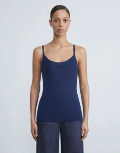 Fine Gauge Cashmere Camisole -Chic Daily Fashion mwcb7r kc61 midnight blue