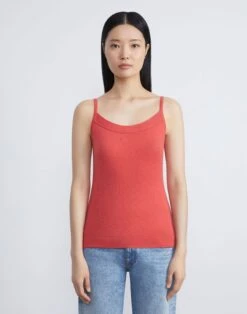 Fine Gauge Cashmere Camisole -Chic Daily Fashion mwcb7r kc61 stamped poppy