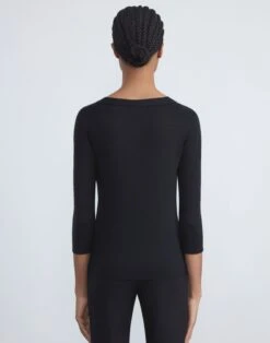 Fine Gauge Cashmere V-Neck Sweater -Chic Daily Fashion mwcb9r kc61 black back