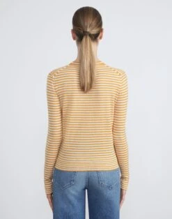 Stripe Fine Gauge Cashmere Sweater -Chic Daily Fashion mwcc1r kc61 golden medallion multi back
