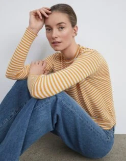 Stripe Fine Gauge Cashmere Sweater -Chic Daily Fashion mwcc1r kc61 golden medallion multi elevated