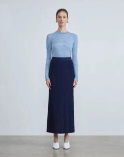 Stripe Fine Gauge Cashmere Sweater -Chic Daily Fashion mwcc1r kc61 sonic blue multi full