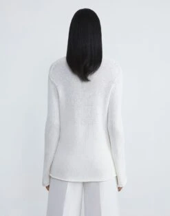 Cotton-Silk Scoop Neck Sweater -Chic Daily Fashion mwcc5r kk96 cloud back