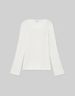 Cotton-Silk Scoop Neck Sweater