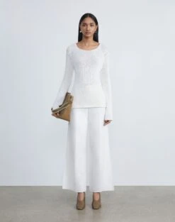 Cotton-Silk Scoop Neck Sweater -Chic Daily Fashion mwcc5r kk96 cloud full