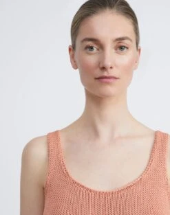 Cotton-Silk Tank -Chic Daily Fashion mwcc6r kk96 coral haze detail