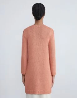 Cotton-Silk Long Cardigan -Chic Daily Fashion mwcc7r kk96 coral haze back